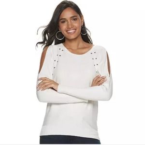 Jennifer Lopez Cold Shoulder Sweater Size L